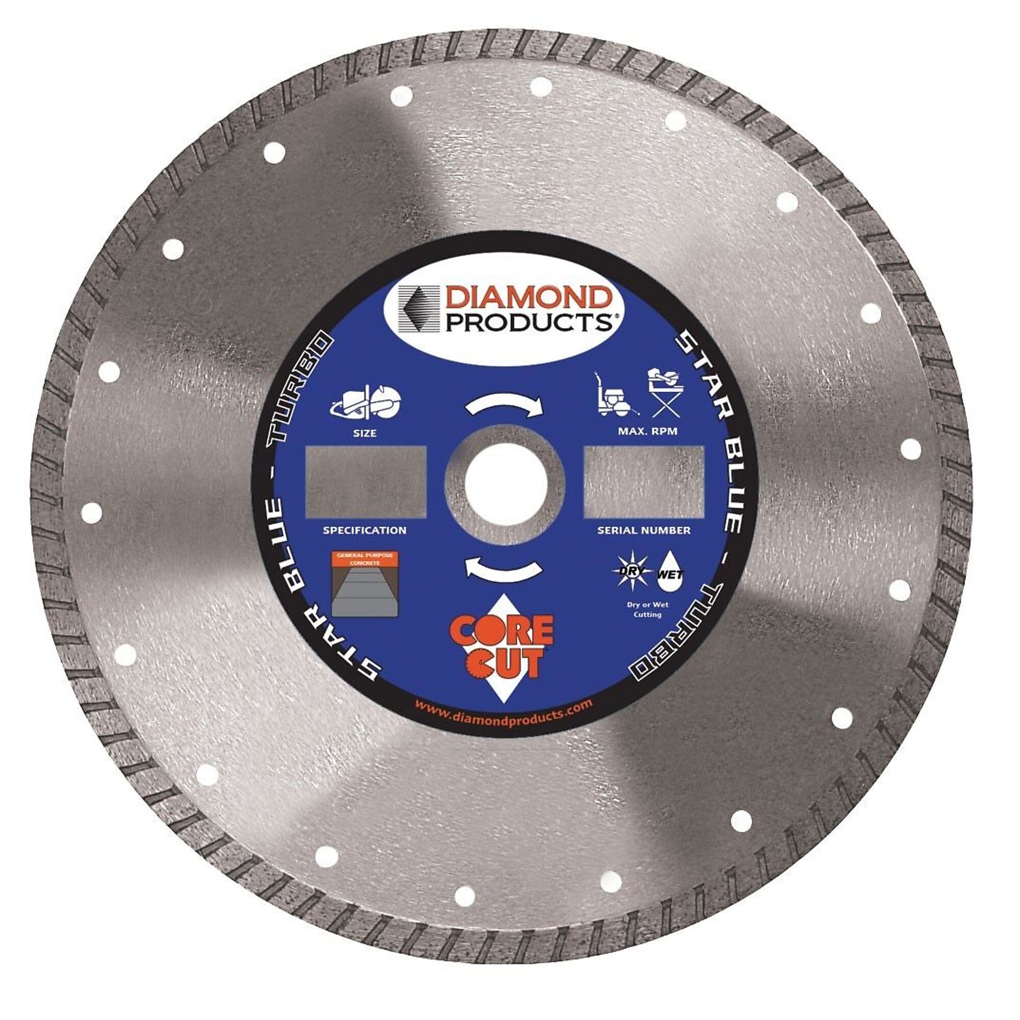 Diamond Star High-Speed Turbo Blade — 12in. x 0.125in. x 1in., Blue, Model# 74962